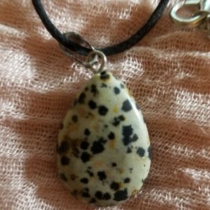 Dalmatian teardrop pendant necklace